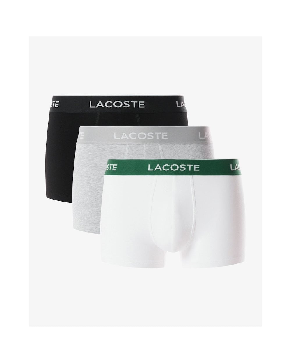 Lacoste 3-Pack of Mens Trunks - Monochrome Multi Cotton - Size Large | Lacoste Sale | Discount Designer Brands