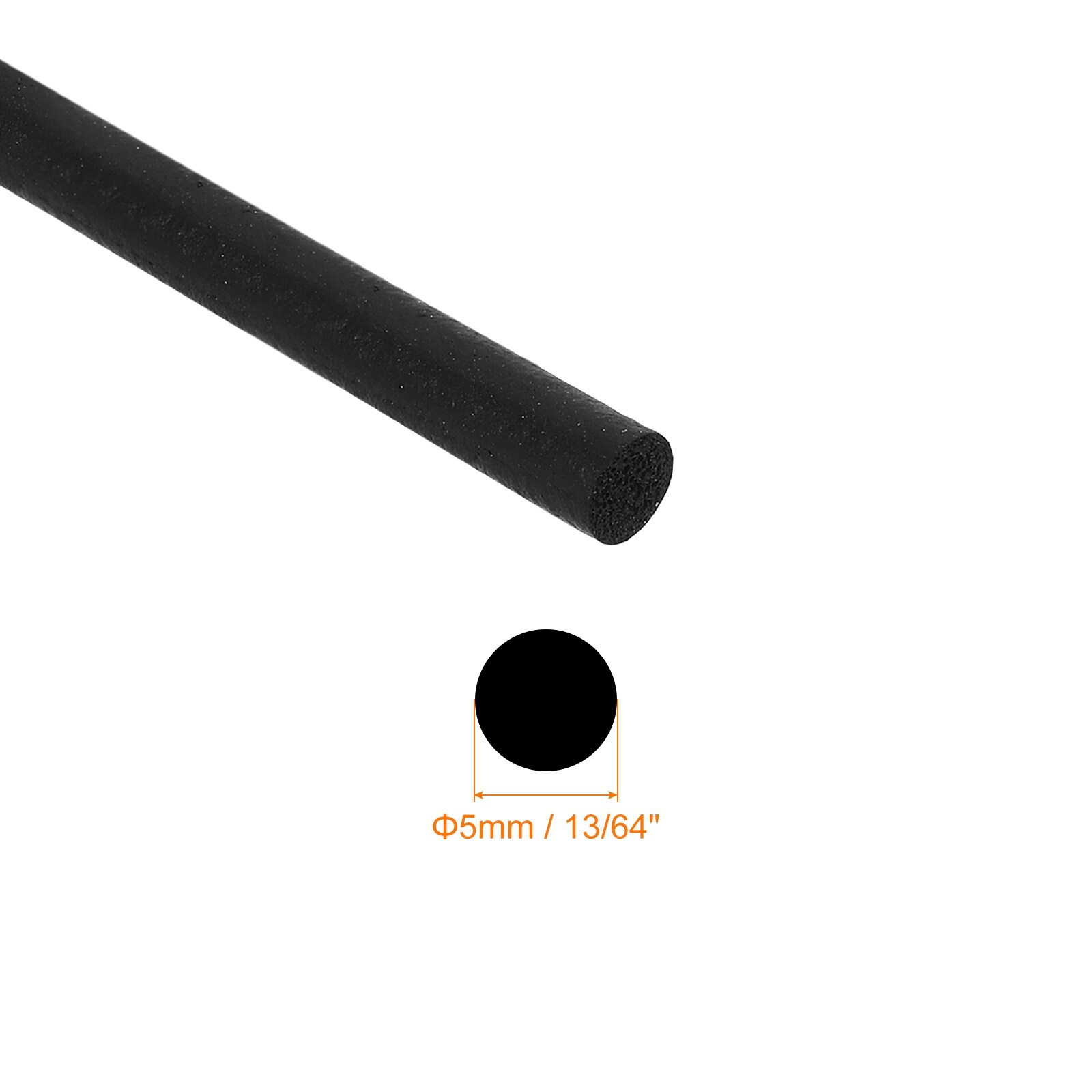 Foam Rubber Weather Seal Strip, Round EPDM Rubber for DIY Gasket - Black