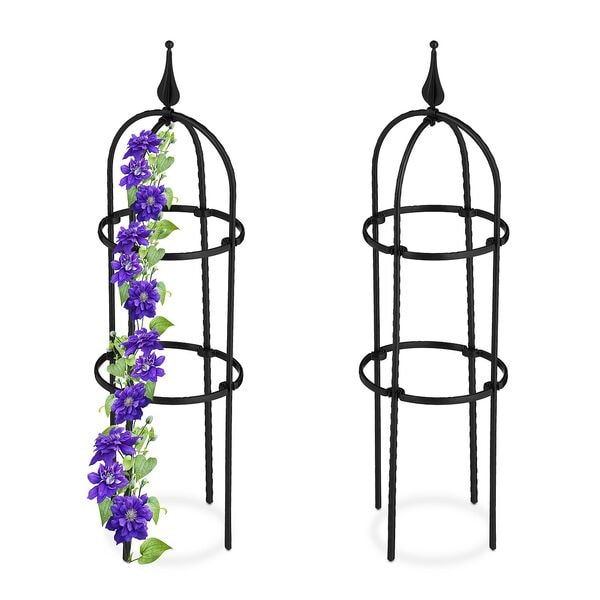 relaxdays 2er-Set Rankhilfe 70 x 20 cm schwarz schwarz