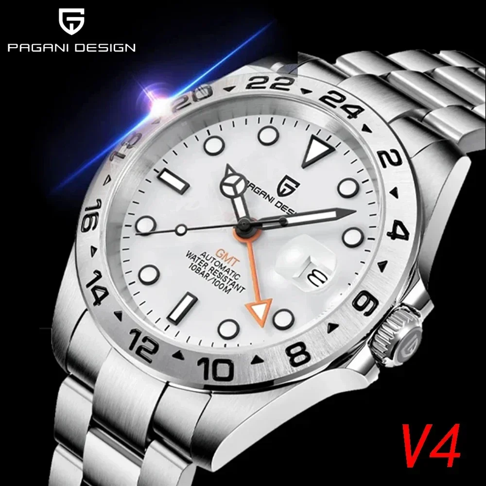 Pagani Design 2026 Neue DG5833 Modische Herren GMT Automatik-Mechanikuhr Hochwertige Saphirglas Edelstahl Wasserdicht 10Bar V4 Image