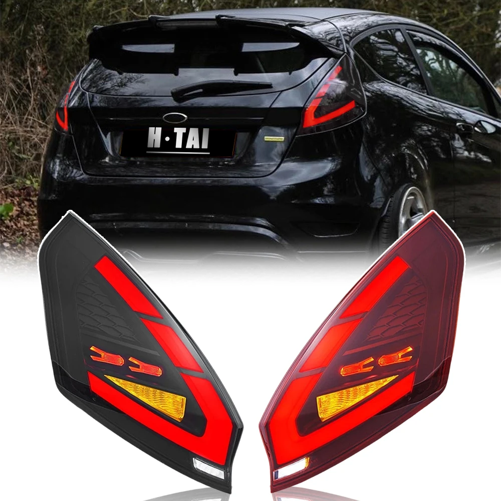 Coppia luci posteriori a LED per Ford Fiesta MK7 MK7.5 2009-2015 Lampade posteriori Fanali posteriori Indicatori di direzione dinamici Set di luci posteriori per auto