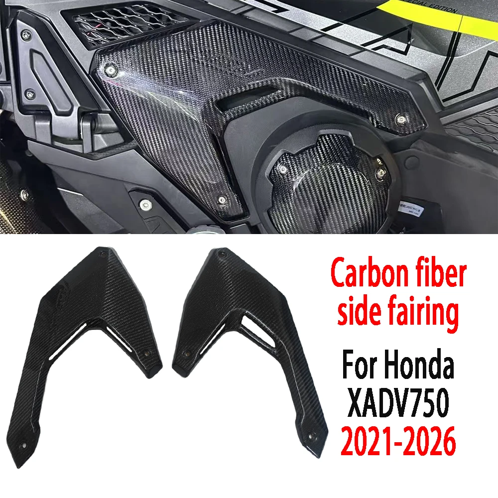 Für Honda XADV 750 2021-2026 Real Carbon Fiber Motorrad X-ADV 750 2021 + Motor Abdeckung Verkleidung Image