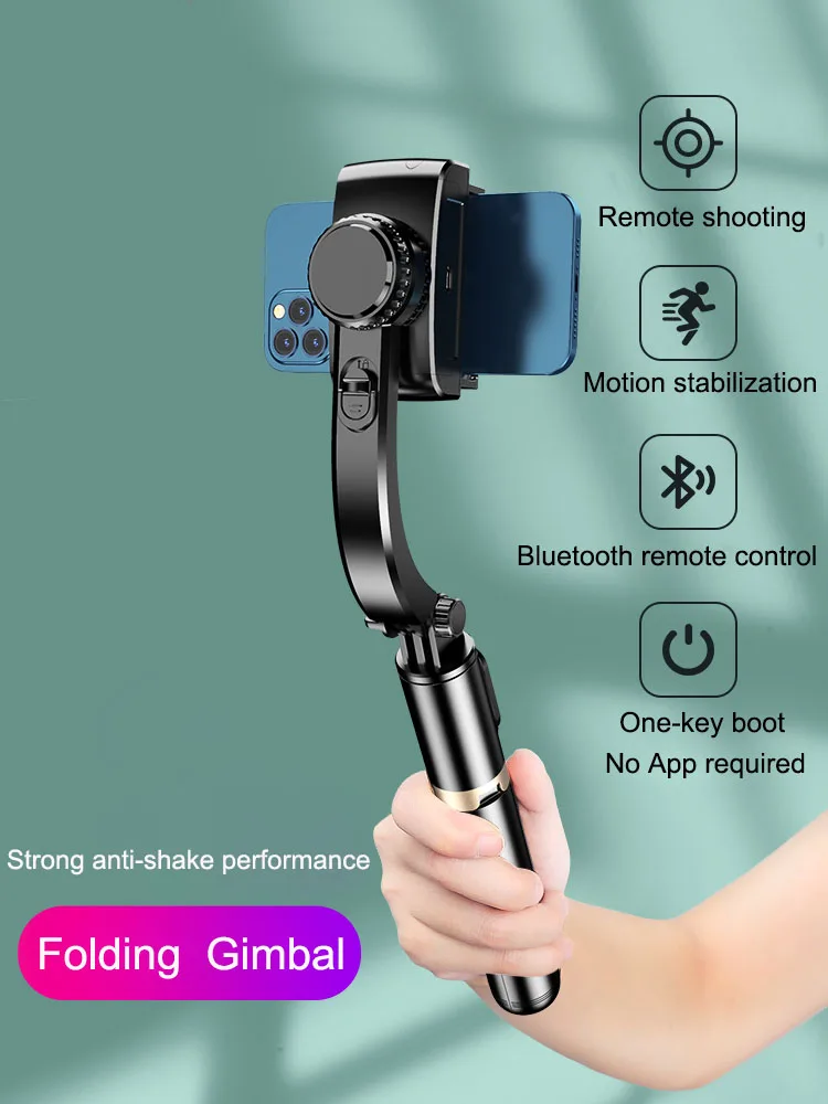Handheld Gimbal Smartphone Bluetooth Handheld Stabilisator mit Stativ Selfie Stick Folding Gimbal für Smartphone Xiaomi iPhone