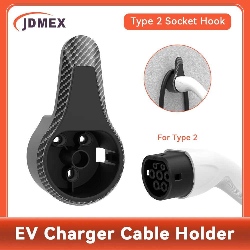 JDMEX EV Ladegerät Stecker Halter Typ2 / Typ1 /GBT Stecker Buchse Stecker Extra Schutz Wallbox Elektrische Ladekabel Halterung Image