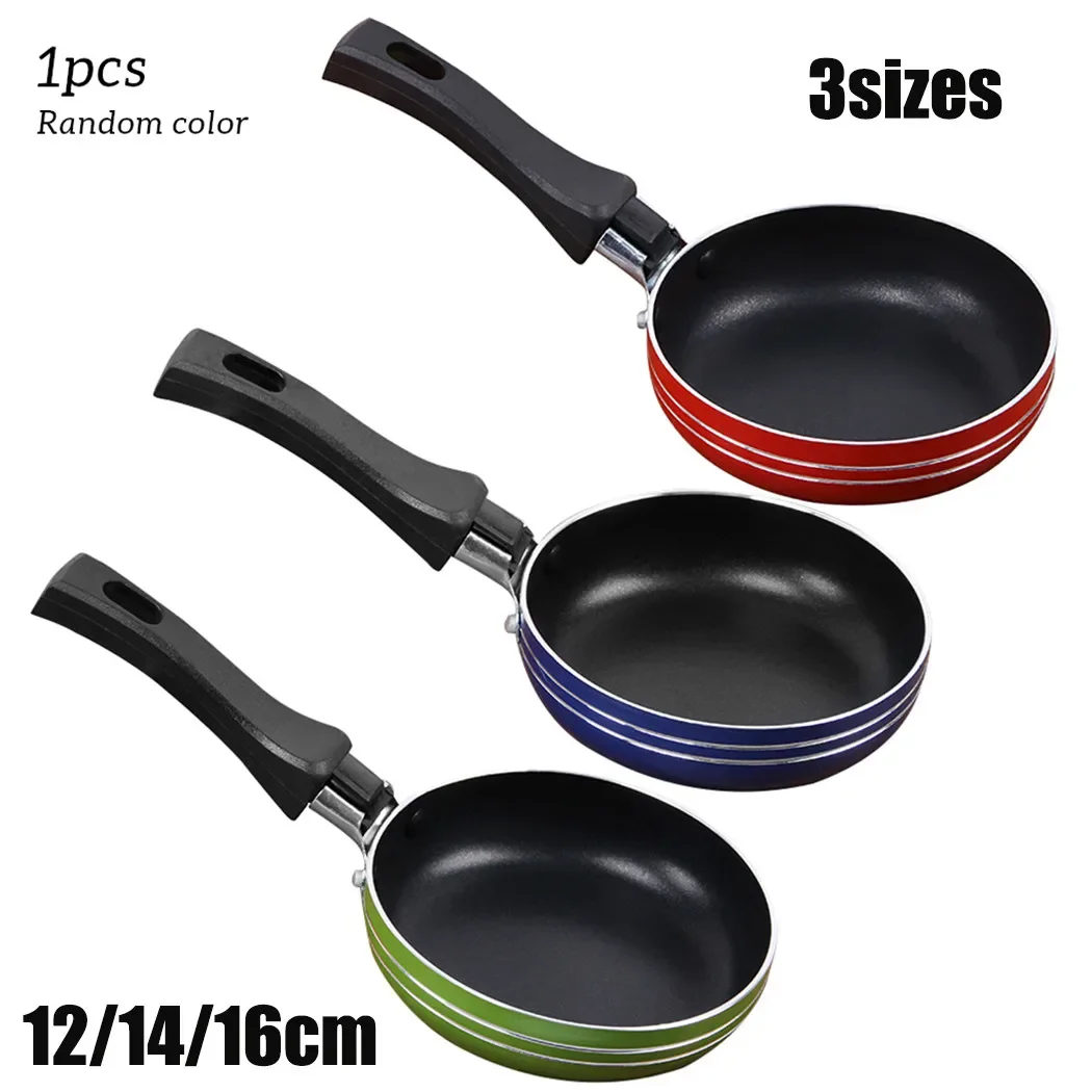 NEW 12cm/14cm/16cm Mini Frying Pan Non-Stick Steel Frypan Pot Saucepan Random Color For Cookware Kitchen Cookware