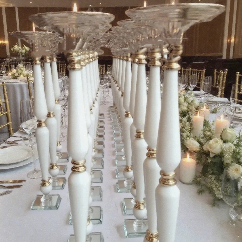 10 Stück) f40 Schwarz Weiß Großhandel Hochzeit Mittelstücke Party Event Dekoration Zentrum Blumenständer Image