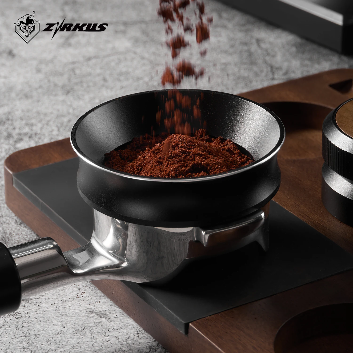 ZIRKUS Espresso-Dosiertrichter Umweltfreundlicher Pulverring Anpassbarer Aluminium-Legierung Kaffee-Dosiering 51mm 53mm 58mm Image