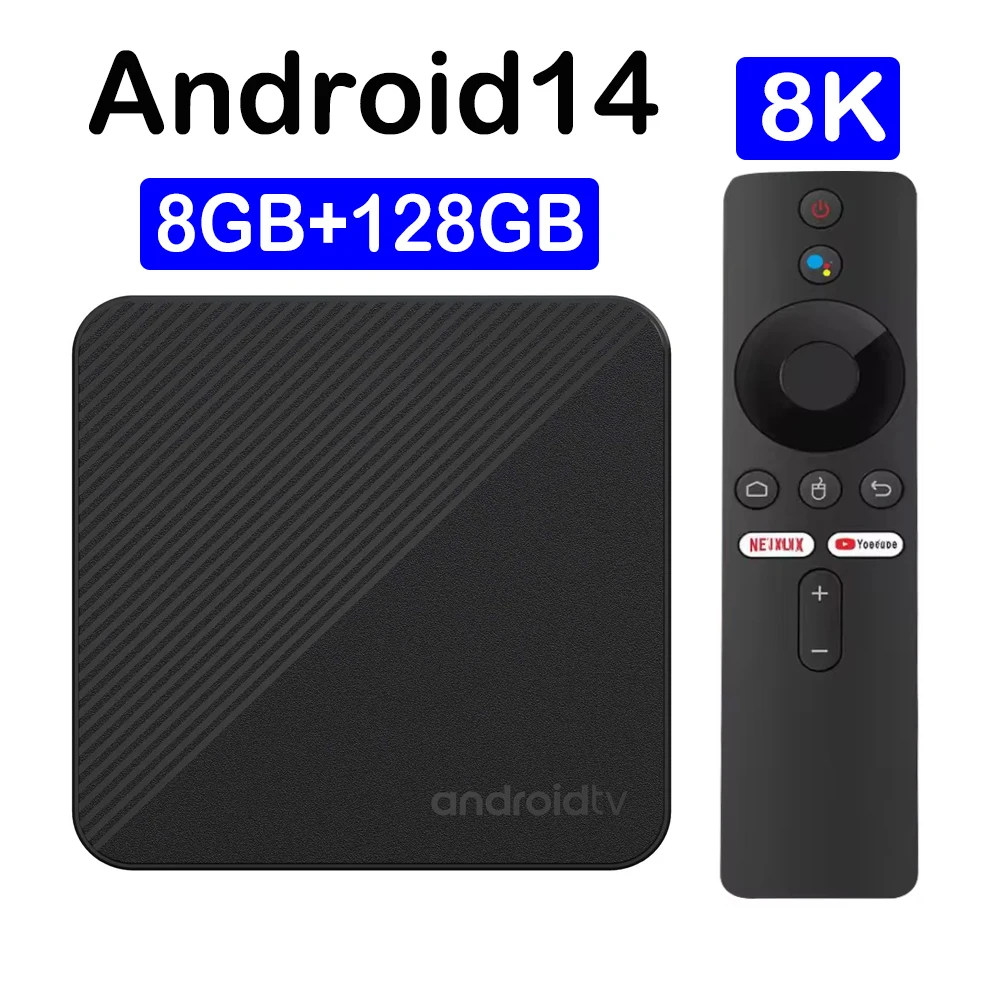 Android TV Box Android 14 T8 RK3518 Google Assistant Dual Wifi 5G Wifi6 Netflix 8K Video 8GB 128GB Media Player Set Top Box Fast