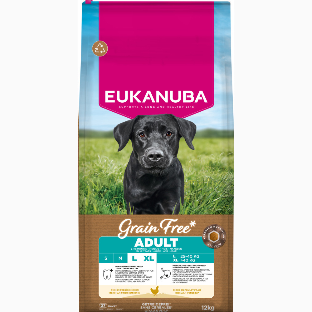 2x12kg Chicken Large & Giant Breed Grain-Free Adult Eukanuba Dry Dog Food