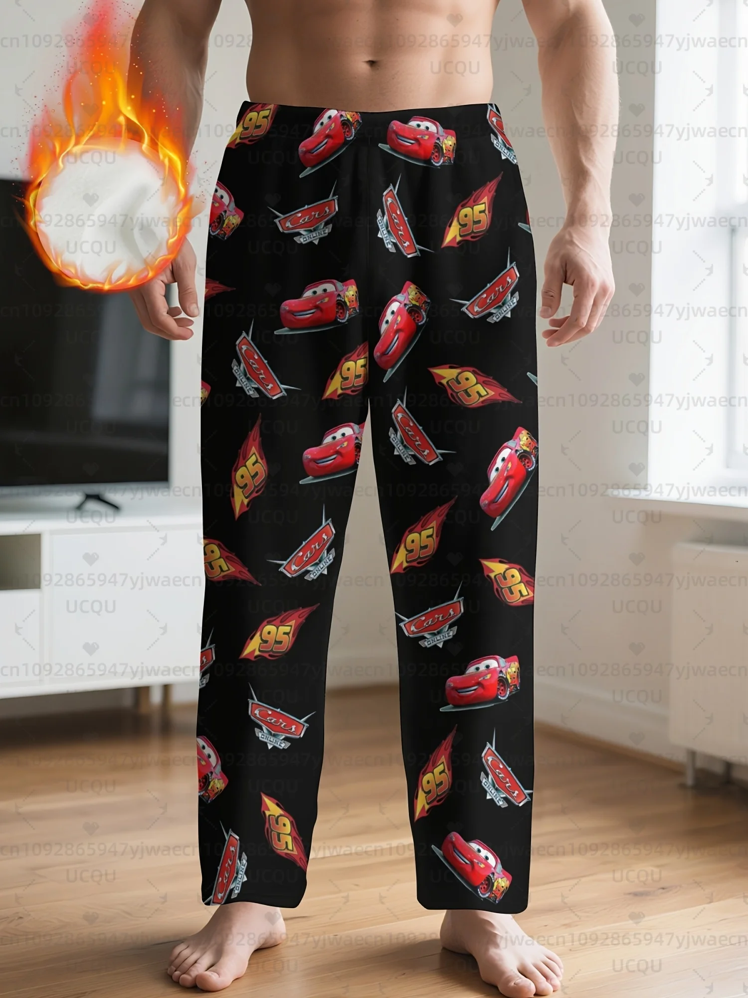 Men's Lightning McQueen Flannel Pajama Pants Christmas Pajama Pants Winter Pajamas Fleece Pajama Women Sleep Pants