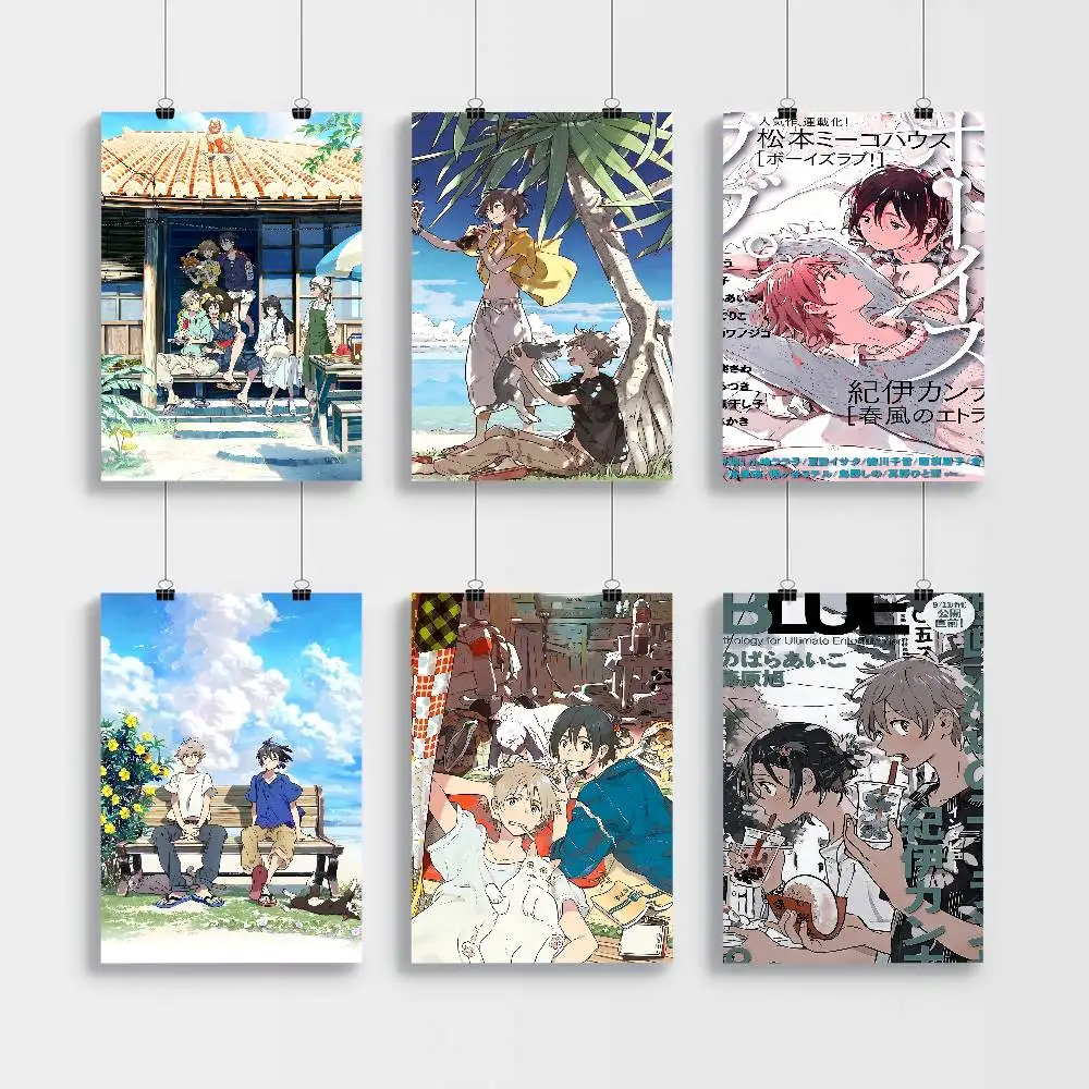 Comic Stranger On The Seaside Anime Poster Klebrige wasserfeste Papieraufkleber Kaffeehaus Bar Kawaii Raumdekoration Image