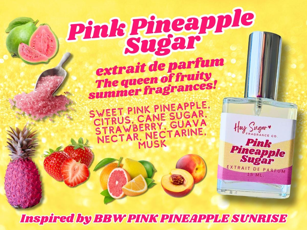 Profumo Pink Pineapple Sugar - Fragranza fruttata gourmand per eccellenza - Fragranza estiva ispirata a fragranze, fragranze dupe, campioni di profumo