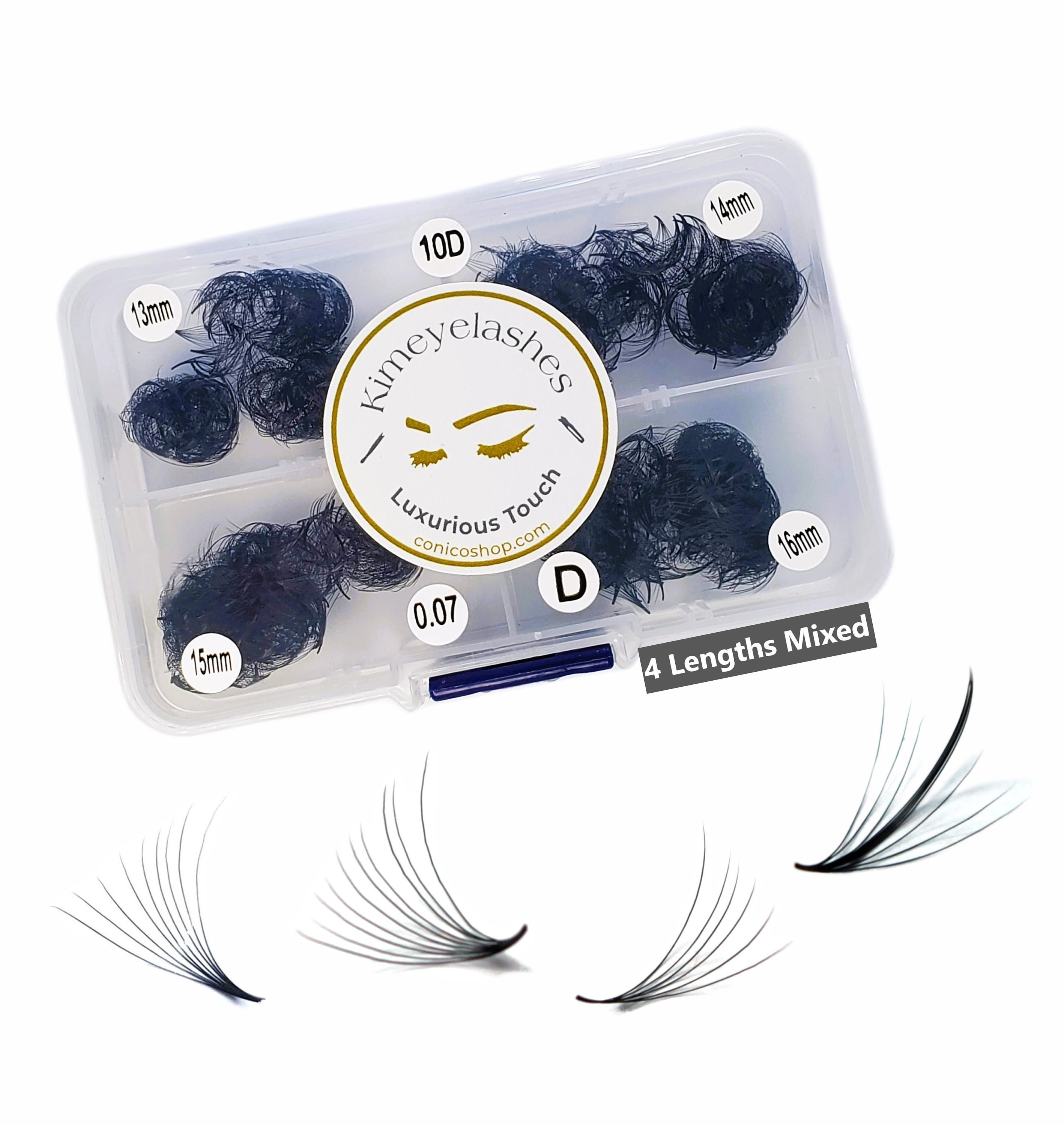 4 lunghezze miste 1000 Premade Volume loose Fans CC, D Curl 0.07 by Kimeyelashes extension ciglia Wispy Promade Handmade fan 4D 5D 6D 8D 10D