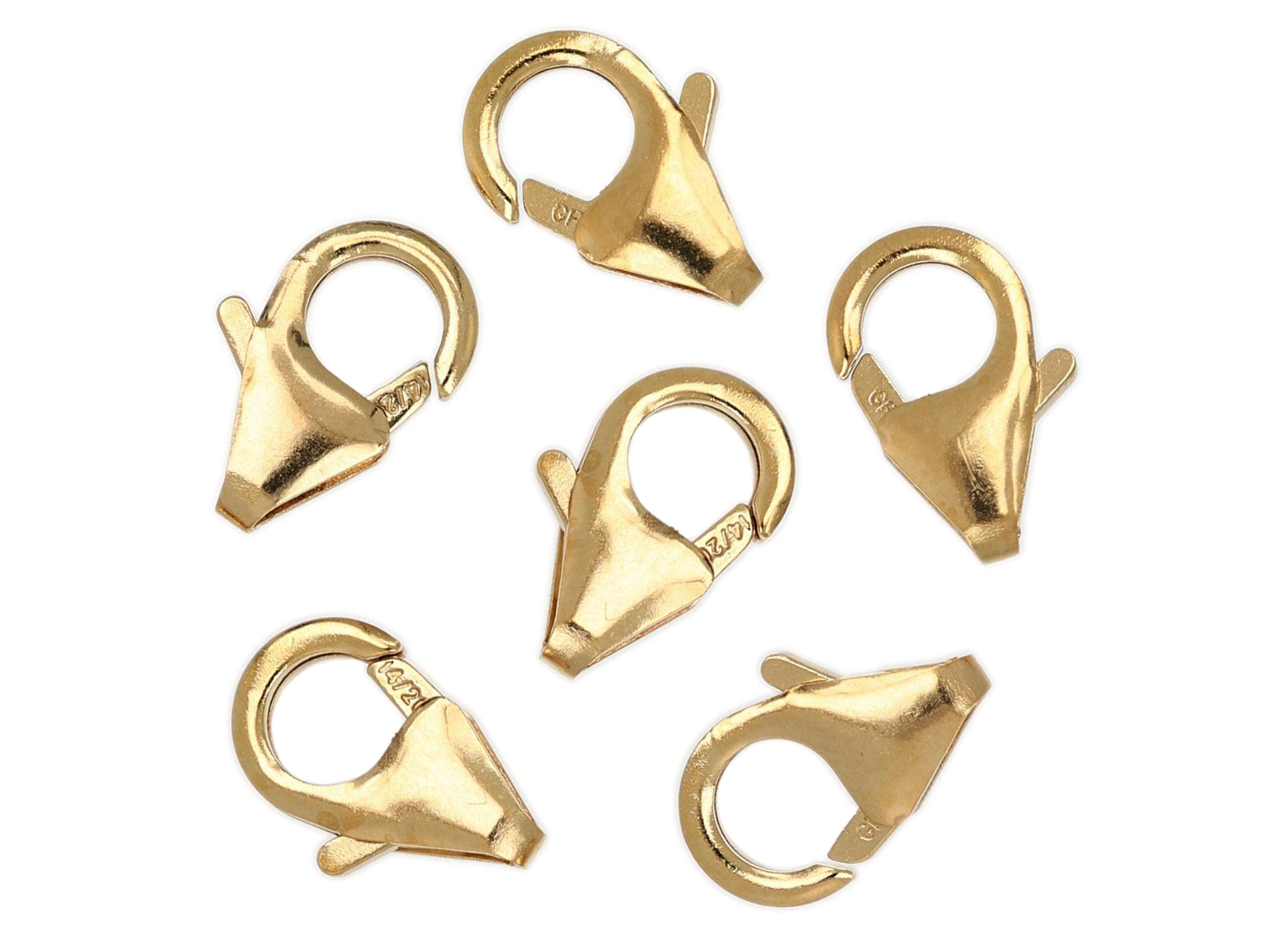 Chiusura a scatto riempita in oro 14K da 6 x 10 mm, senza anello