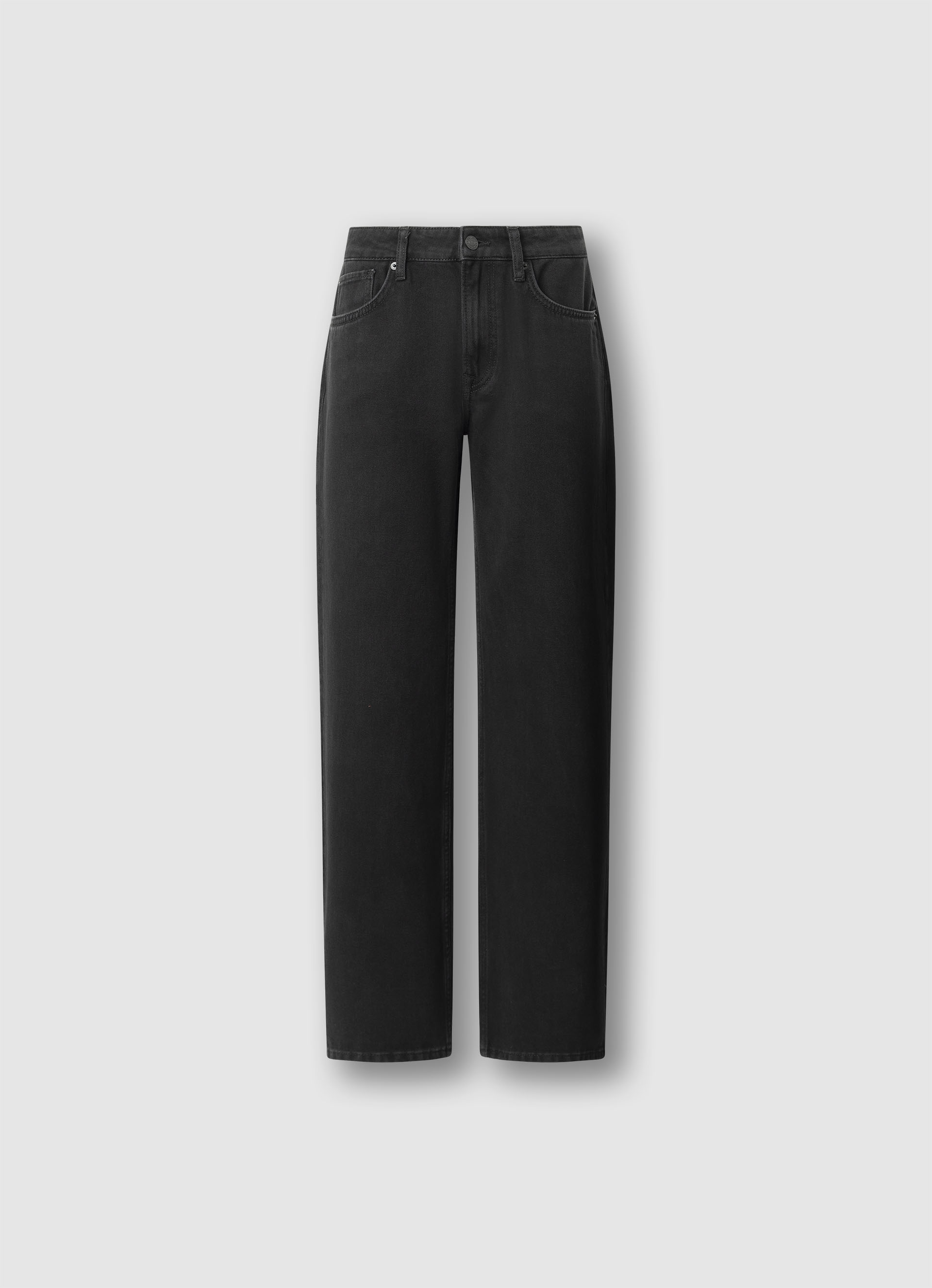 Loose-fit-Jeans PEPE JEANS "LOOSE ST JEANS LW NICKY", Damen, Gr. 27, Länge 30, dunkelblau, Denim/Jeans, Obermaterial: 100% Baumwolle, loose fit lang, Jeans, mit geradem Bein