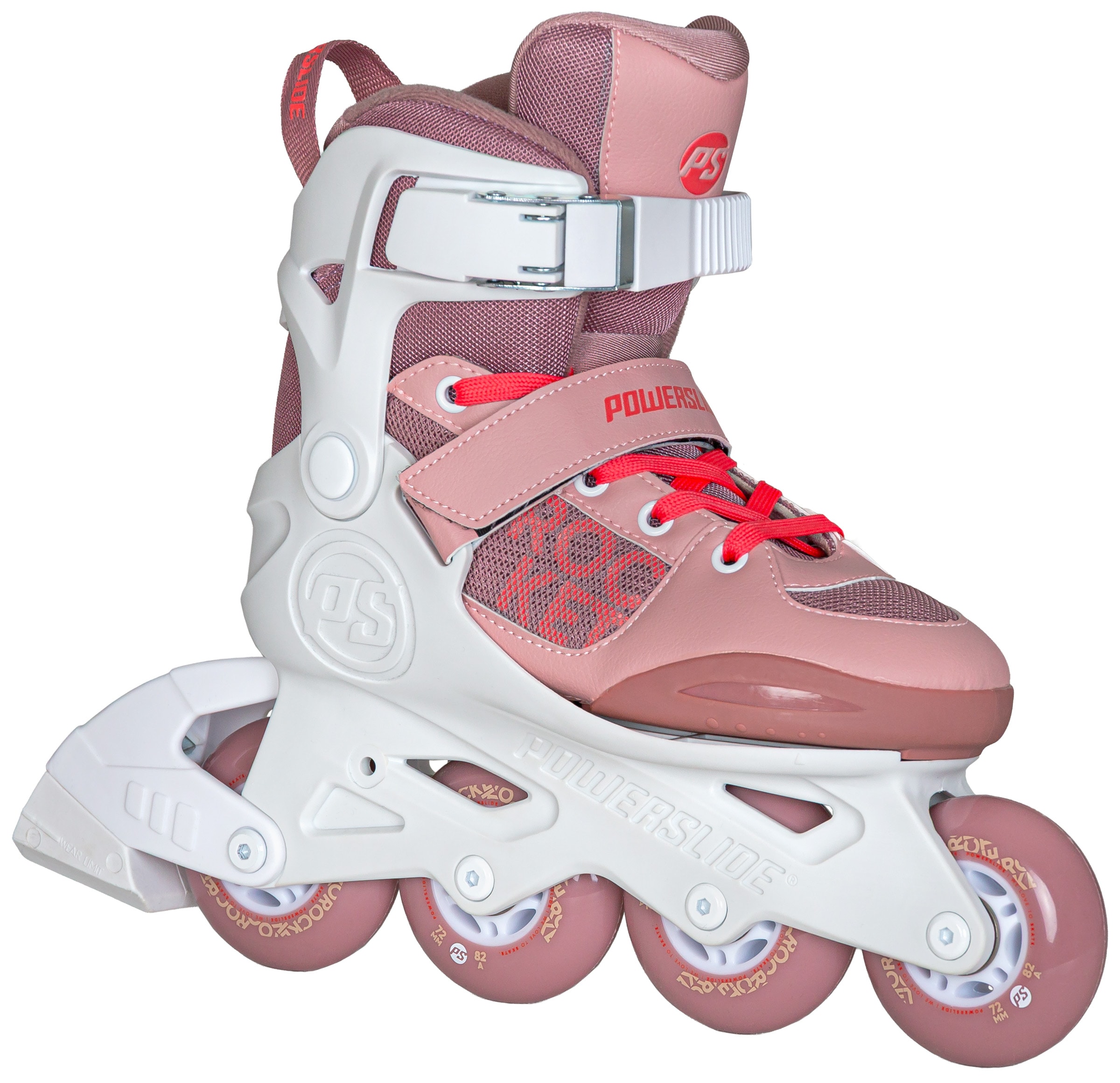 Inlineskates POWERSLIDE "Rocket Pale Mauve adj." Gr. 37, weiß, Inlineskates_Rollschuhe, Kinder, 37/40 (bis 80 kg), Kunststoff