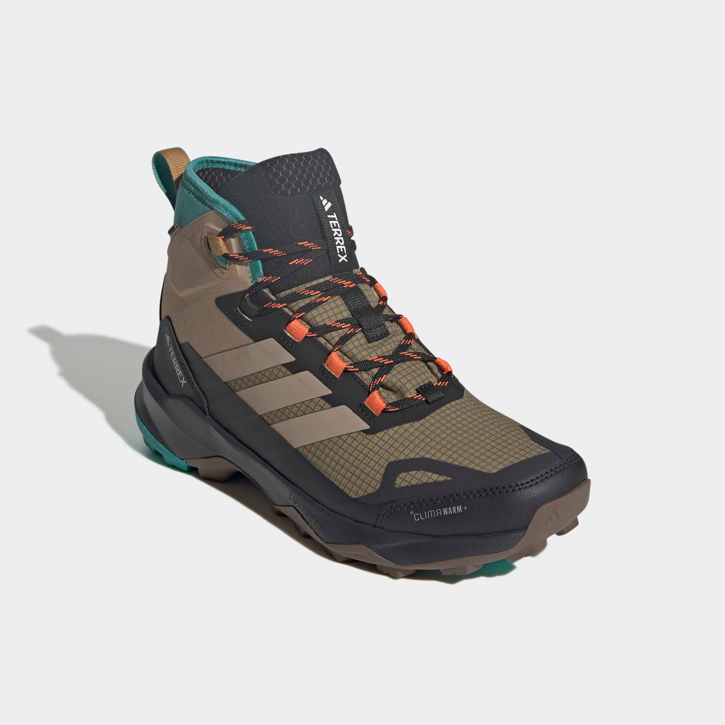 Winterstiefel ADIDAS TERREX "TERREX SKYCHASER AX5 MID GORE-TEX CLIMAWARM+", Herren, Gr. 41, cardboard, blanch cargo, pure teal, Synthetik, Textil, Schuhe Winterstiefel, wärmend und wasserdicht