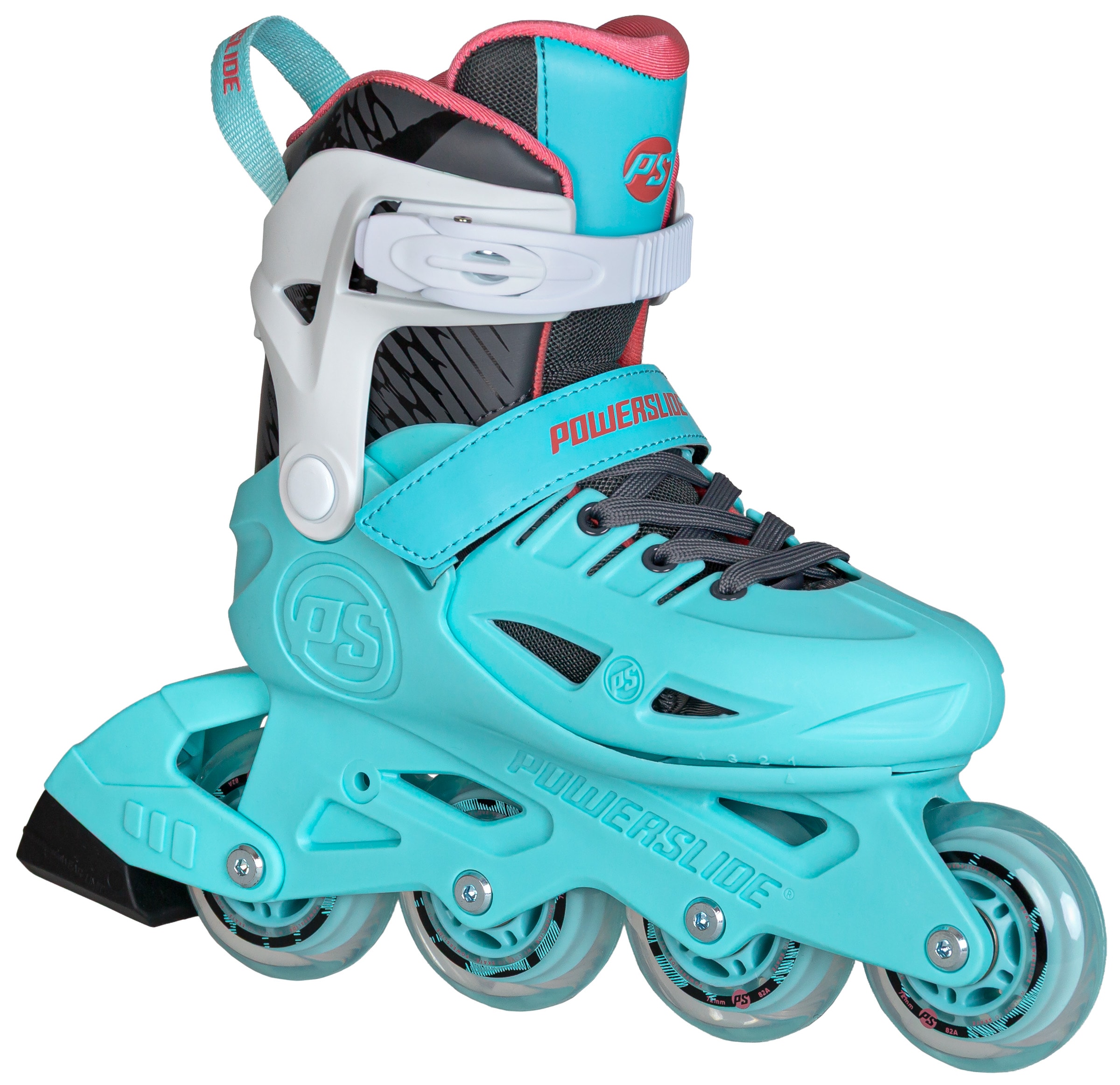 Inlineskates POWERSLIDE "Stargaze Aqua" Gr. 33, weiß, Inlineskates_Rollschuhe, Kinder, 33/36 (bis 80 kg), Kunststoff