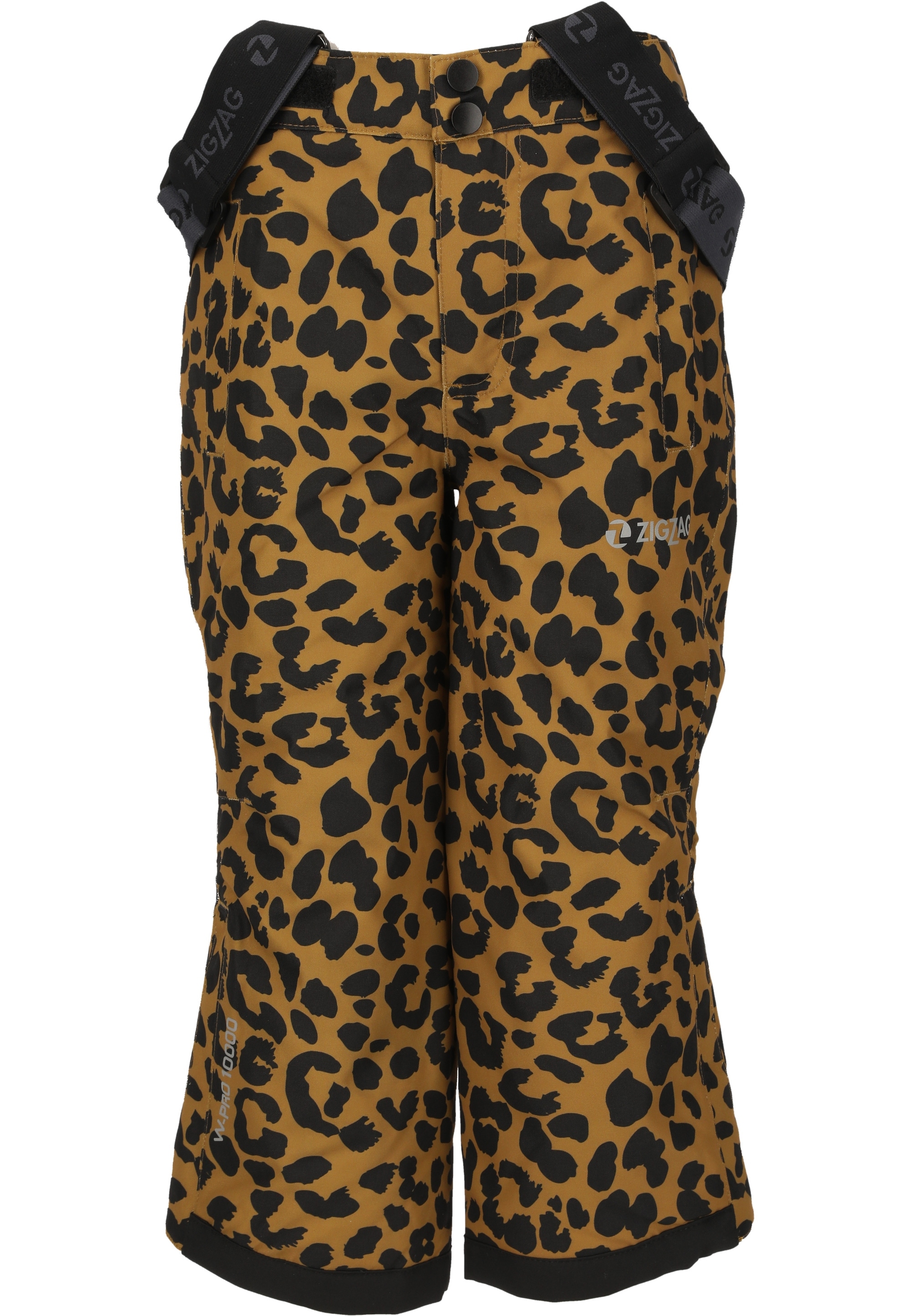 Skihose ZIGZAG "Soho", Mädchen, Gr. 110, EURO-Größen, gelb, schwarz, 100% Polyester, geblümt, lang, Hosen Skihose, aus atmungsaktivem Material