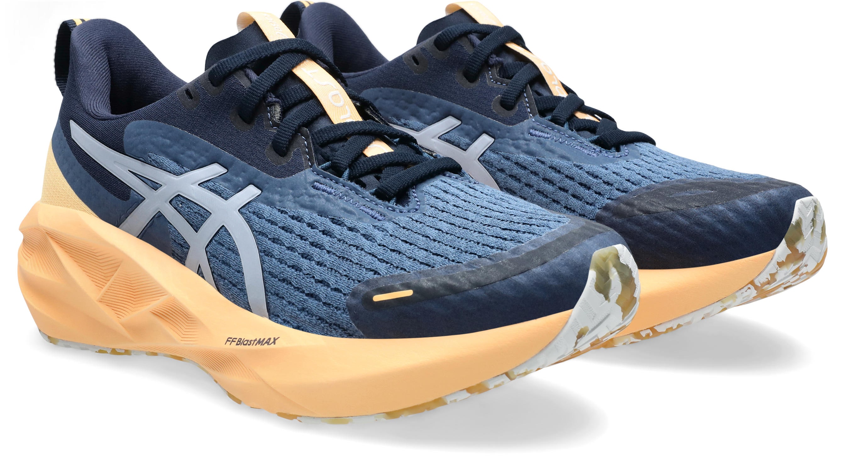 Laufschuh ASICS "NOVABLAST 5 LITE-SHOW", Damen, Gr. 39,5, lite, show, orange glow, Textil, Schuhe Laufschuh