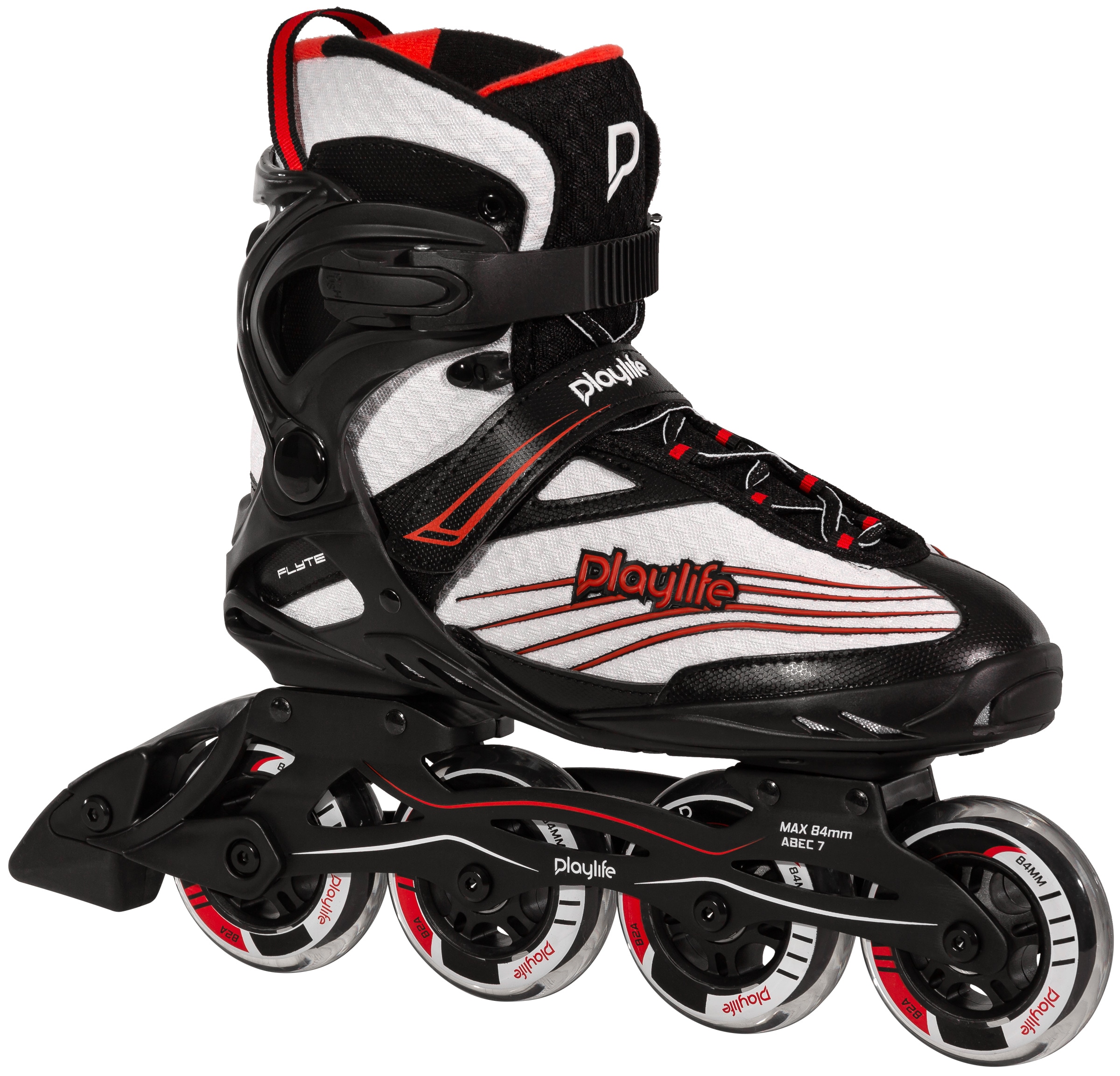 Inlineskates PLAYLIFE "Flyte Black 84" Gr. 42, rot, Inlineskates_Rollschuhe, Damen, 42 (bis ), Nylon