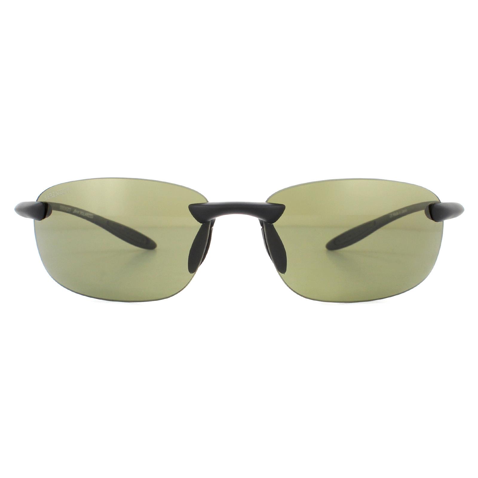Serengeti Lunettes De Soleil Nuvola 8446 Mat Noir Phd 2.0 Polarisé 555nm Vert Image