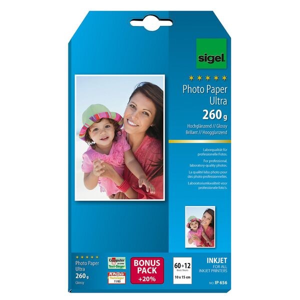 Sigel Fotopapier Ultra 10 x 15 cm 260 g/m² 72 Blatt Image