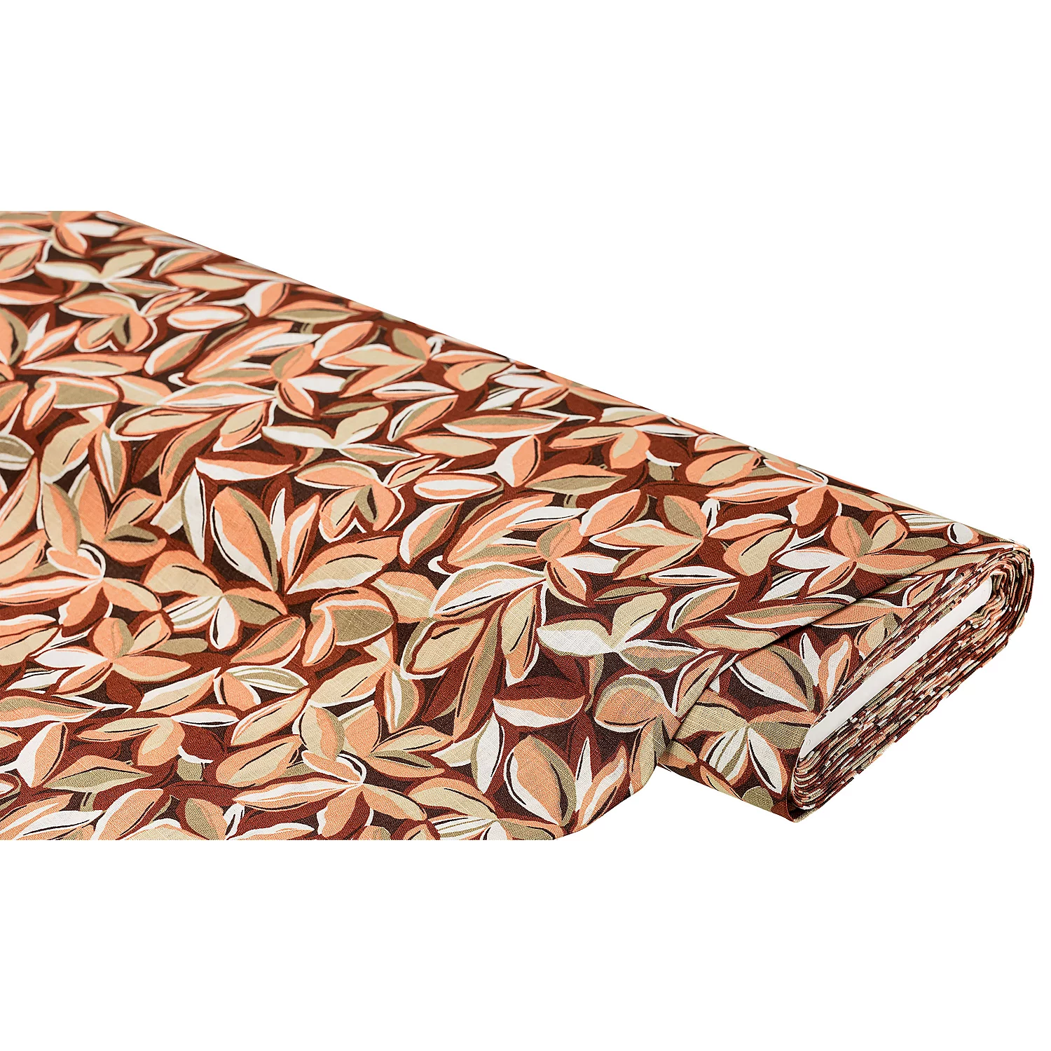 Ramie-Baumwoll-Mix Blätter in Leinenoptik, rost-color Image