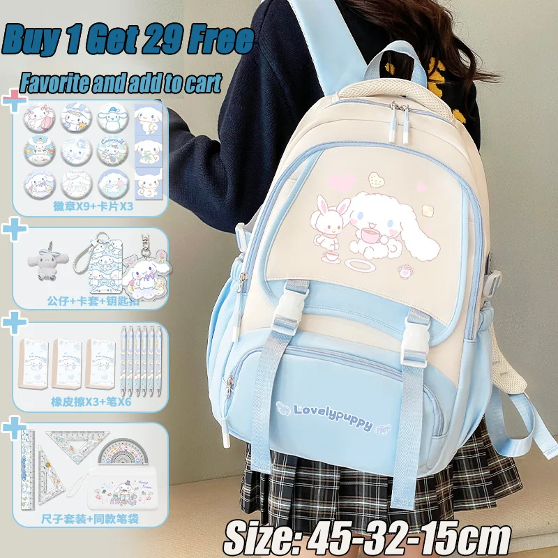 Sac à dos Sanurgente pour adolescents, sac à dos pour chien enna, sac d'école de grande capacité, sac à dos pour filles mignonnes, retour à l'école, nouveau, 2025