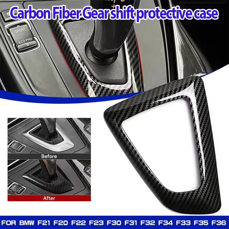 Pannello base della testata del cambio della console centrale in stile fibra di carbonio in plastica adatto per l'ornamento interno dell'auto BMW Series Premium