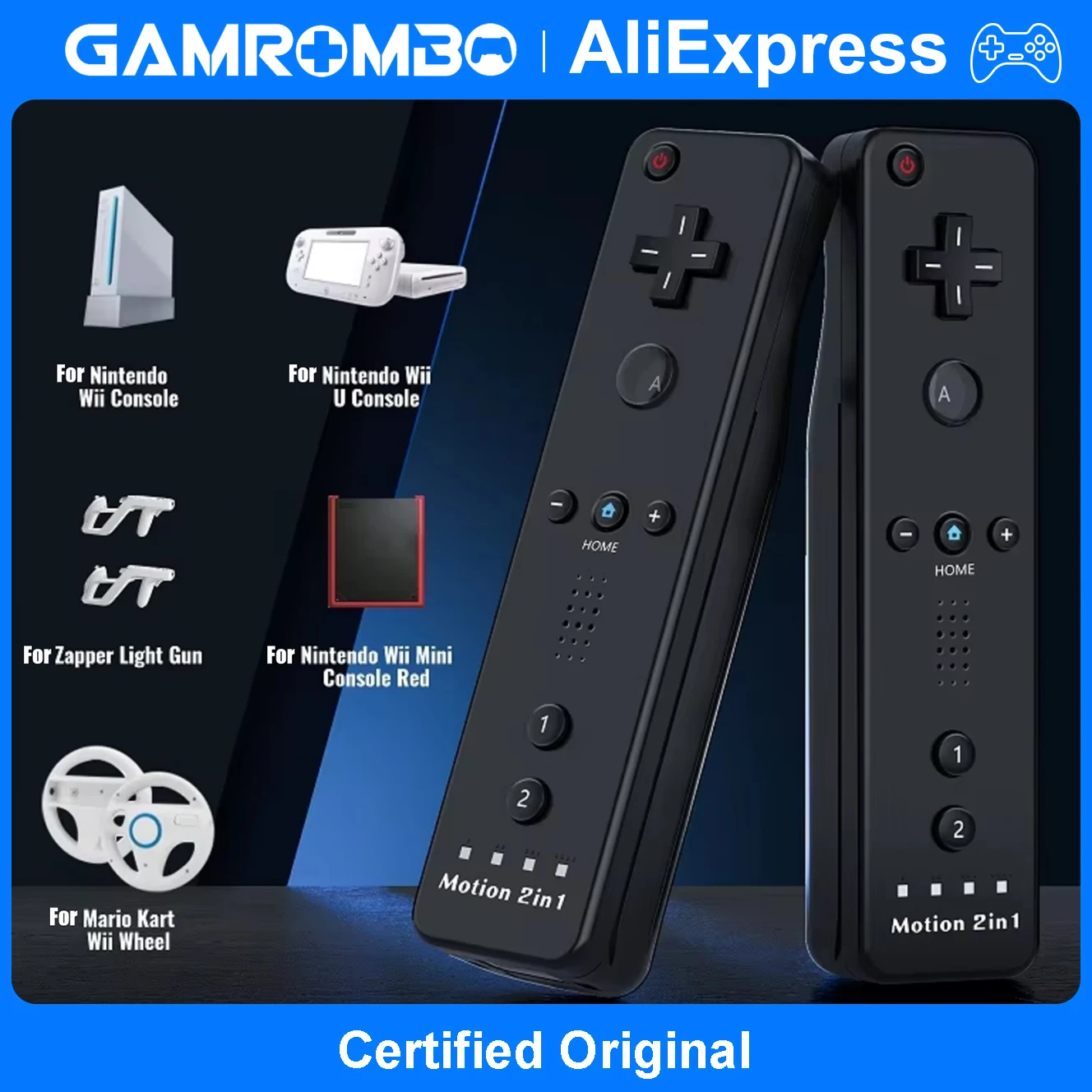 Controller 2in1 per console Nintendo WII/WII U Joystick sinistro destro Gamepad wireless con telecomando di gioco Motionplus Rocker