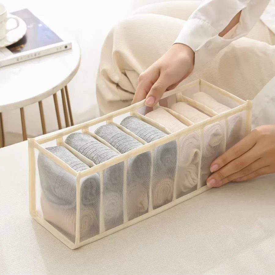 1pc/5pcs Haus Lagerung Box Nylon Mesh Baby Hive Schubladen Organizer Für Zimmer Unterwäsche Bh Socken Kleidung schränke Schlafzimmer Schrank