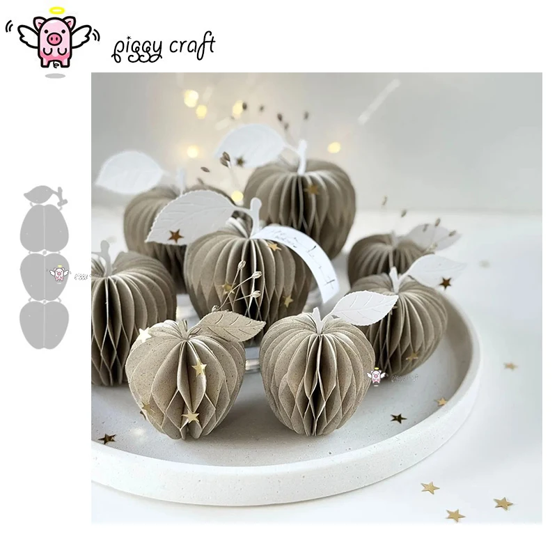 Piggy Craft Metall-Stanzformen, geschnittene Matrizenform, 3D-gefaltete Apfelblume, Scrapbook-Papier, Bastelwerk, Messerform, Klingenstanzer, Schablonen Image