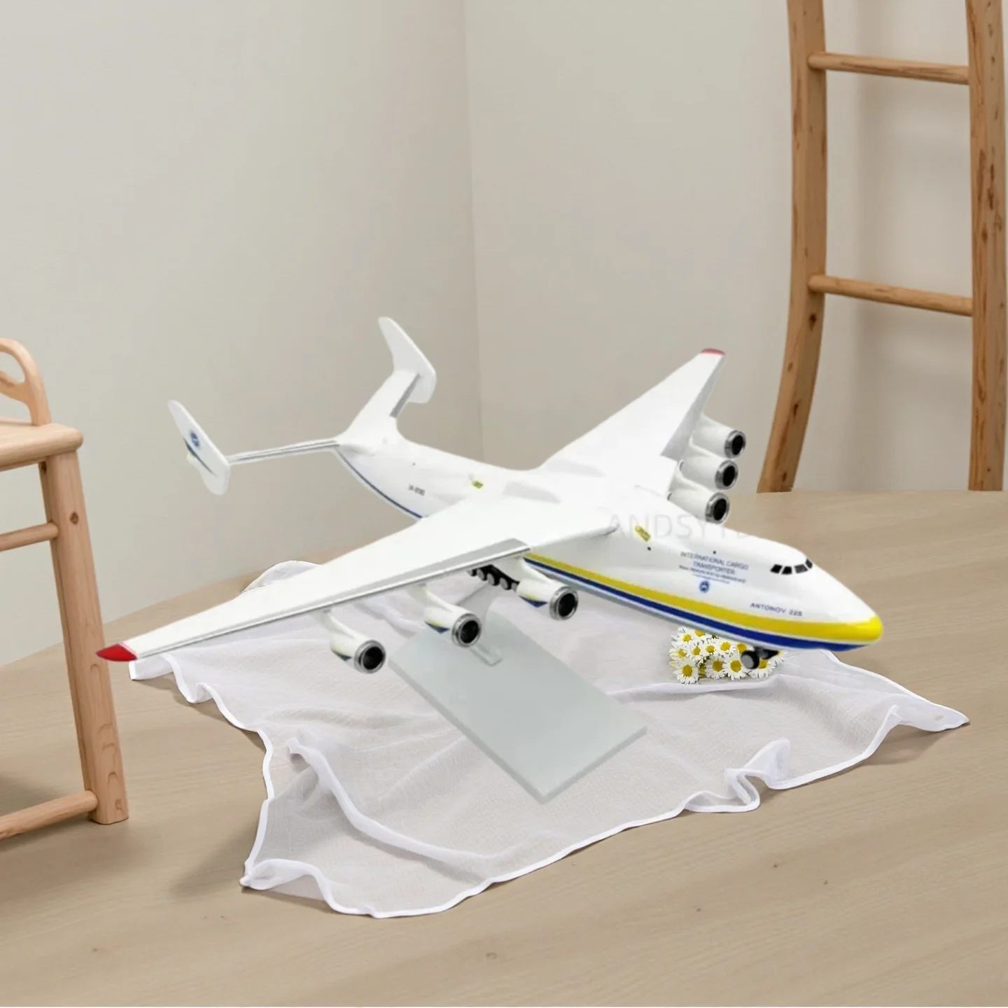 Flugzeugmodell-Replik, 30 cm, Maßstab 1:280, Kunstharz, AN225-Flugzeug, Druckguss-Modell, Transport, Luftfahrtflugzeug, Sammlerspielzeug für Jungen Image