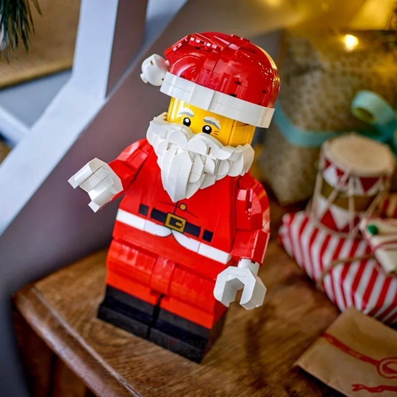 Moc Creator 761 Stück Blöcke Up-Scaled Santa Minifigur Modell Figur Bausteine Weihnachten Santa Dekorationen Geschenke A Image