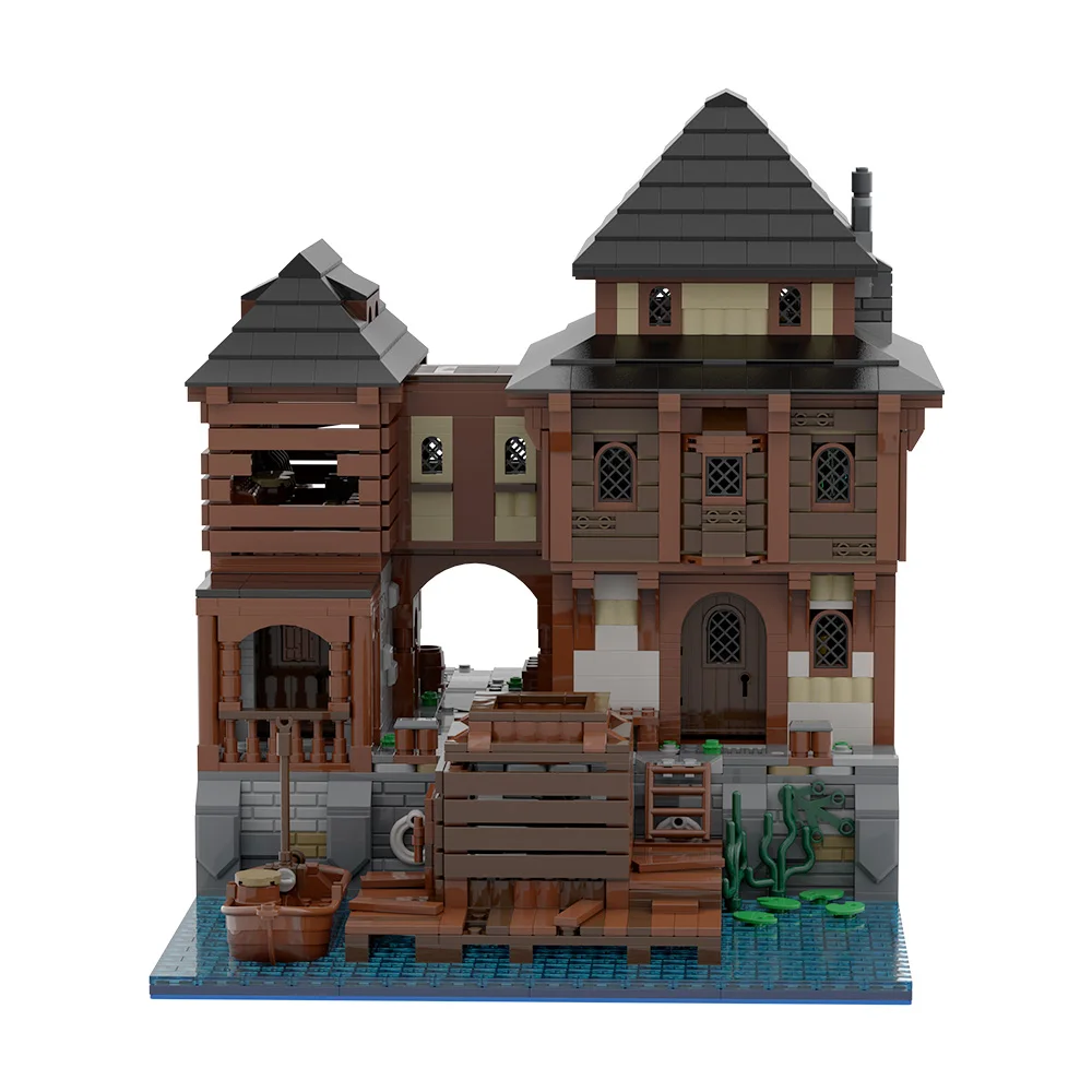 Gobricks MOC Port Tavern Baustein Modulare Piraten Hafen Ziegel Modell Spielzeug Gfit Image