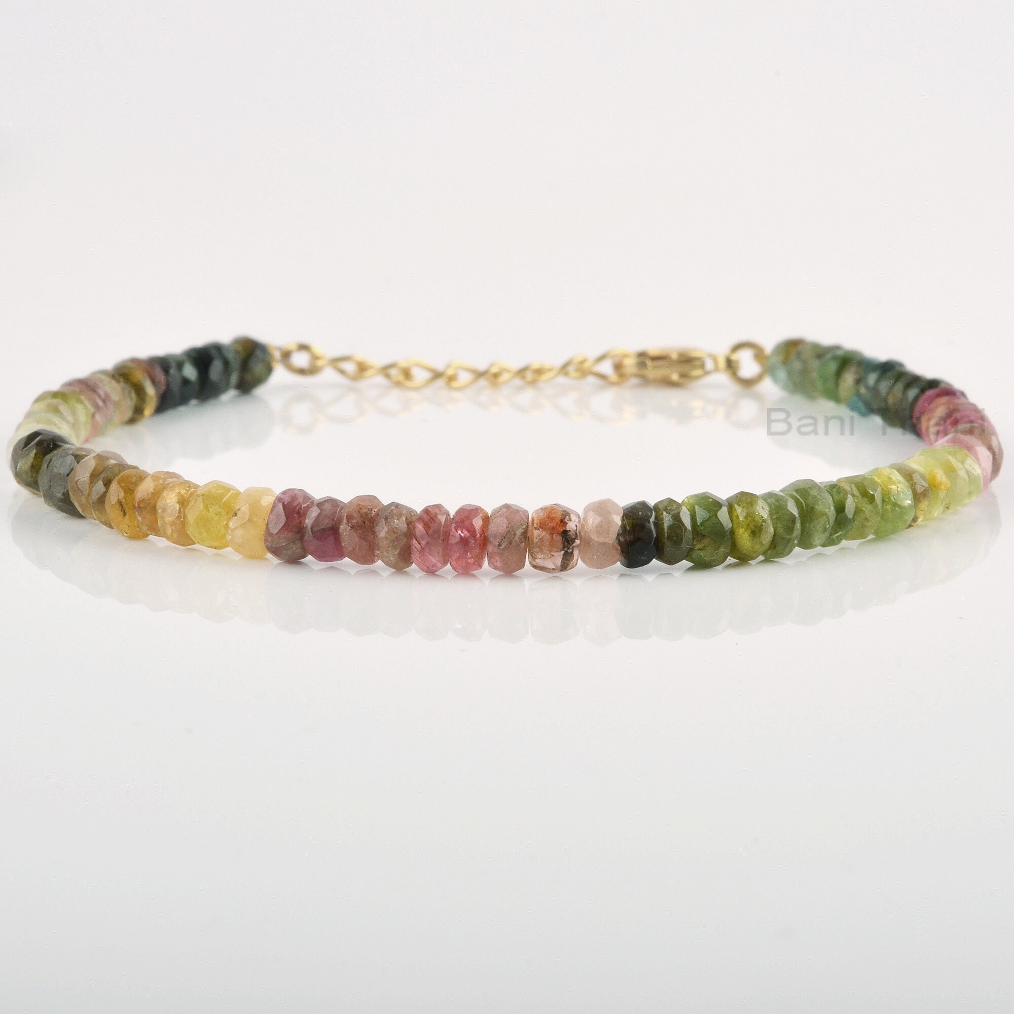 Bracciale in tormalina arcobaleno, braccialetto con perline di tormalina multistrato, braccialetto di guarigione con cristalli Reiki, braccialetto fat