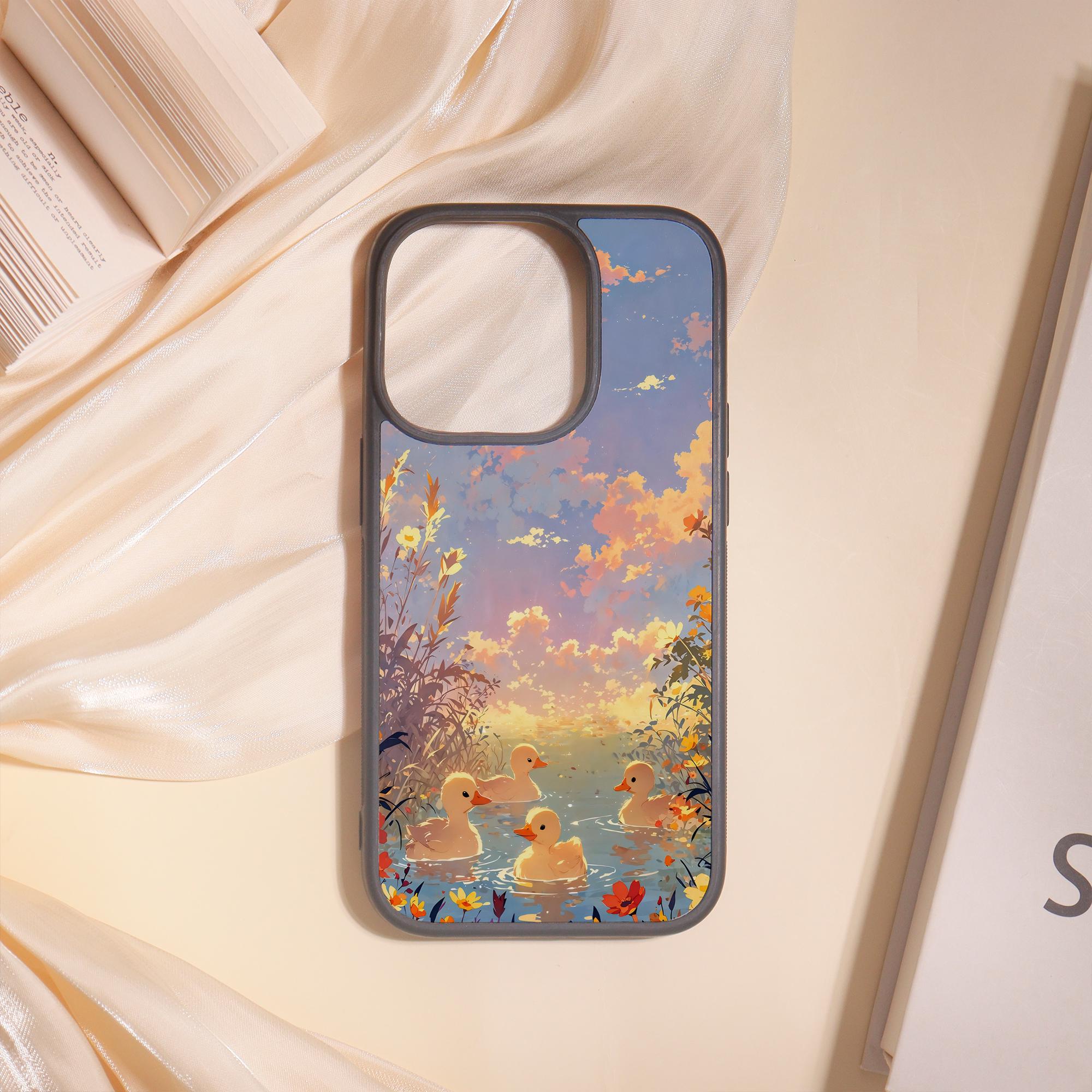 Custodia morbida per telefono Sunset Ducks per iPhone 17 11 12 13 14 15 16, 7/8 Plus, XS Max XR, iPhone 17 Pro/Pro Max, 16e, iPhone 12-13 Mini, custod