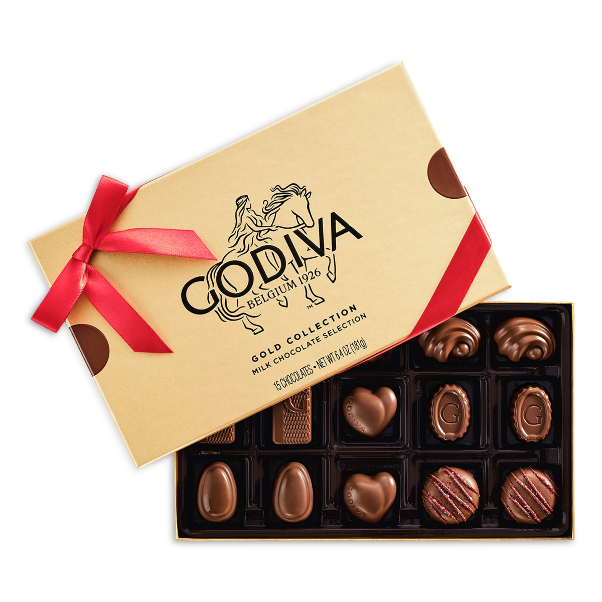 Godiva Milk Chocolate Gold Gift Box, 15 Pieces