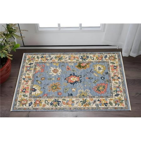 HomeRoots 575203 2 x 3 ft. Oriental Rectangle Area Rug with Fringe Gray & Light Gray