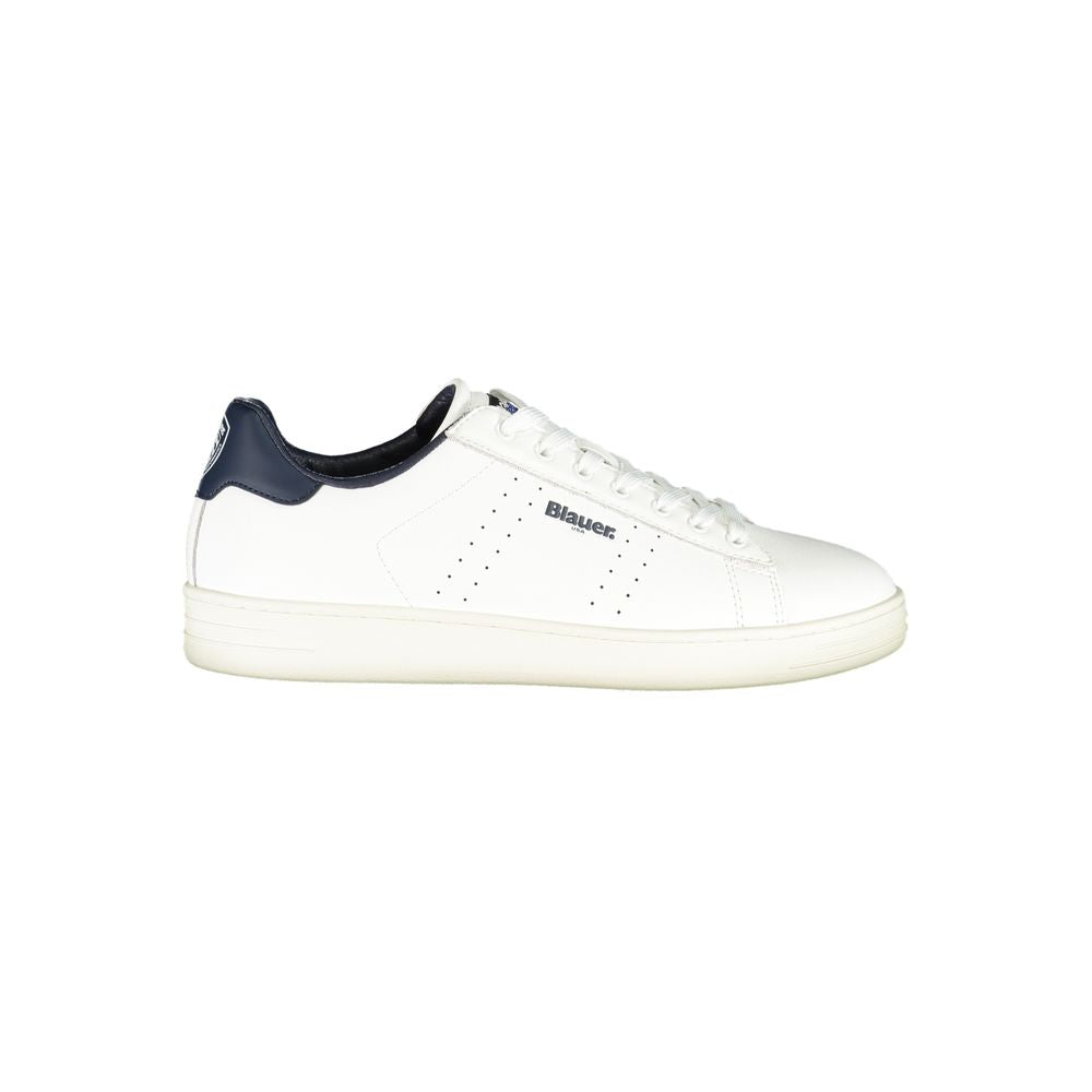 Blauer Weiße Leder Herren Sneaker EU43