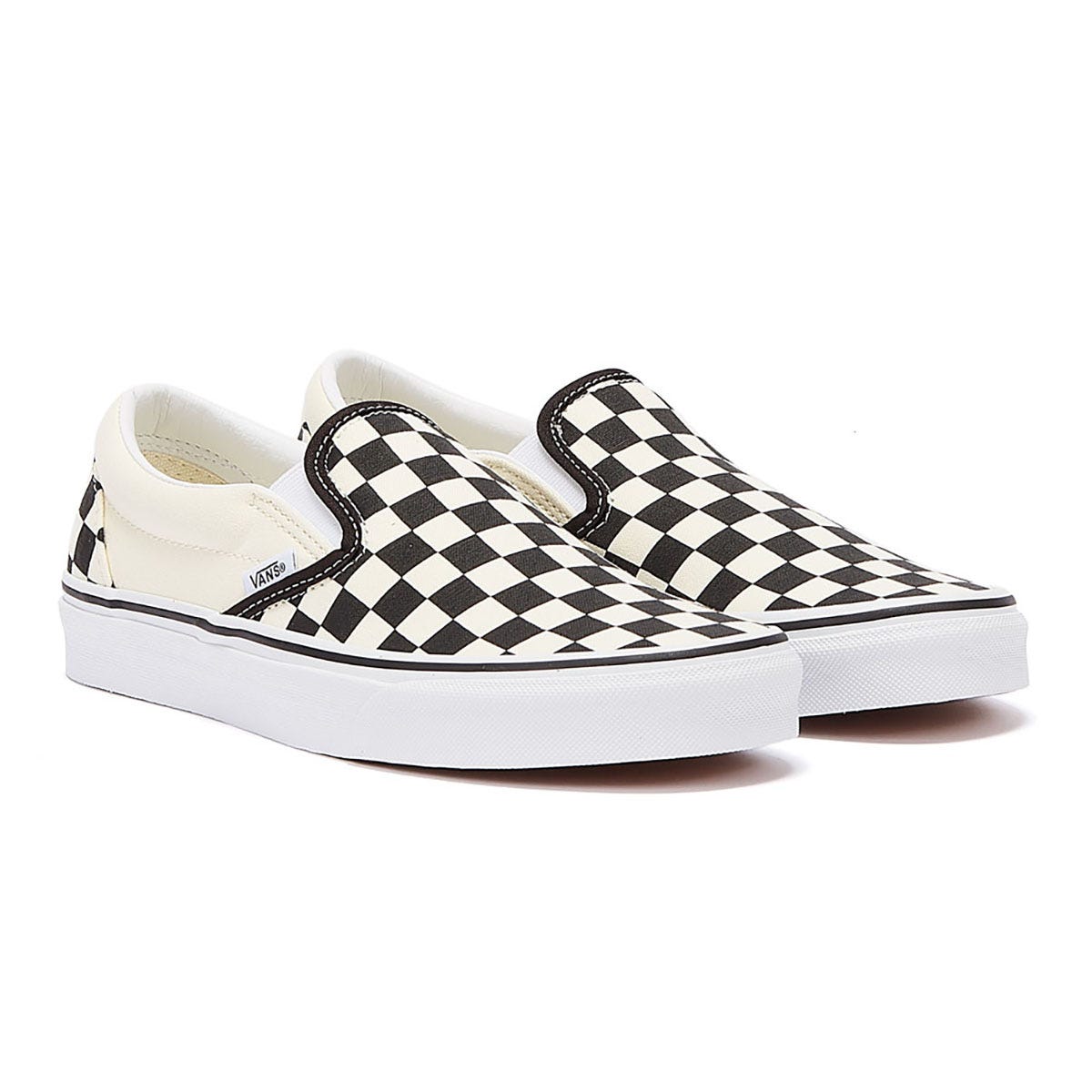 Vans Classic Slip-On Unisex Schwarz Weiß Checkboard Canvas Skate-Trainer Image