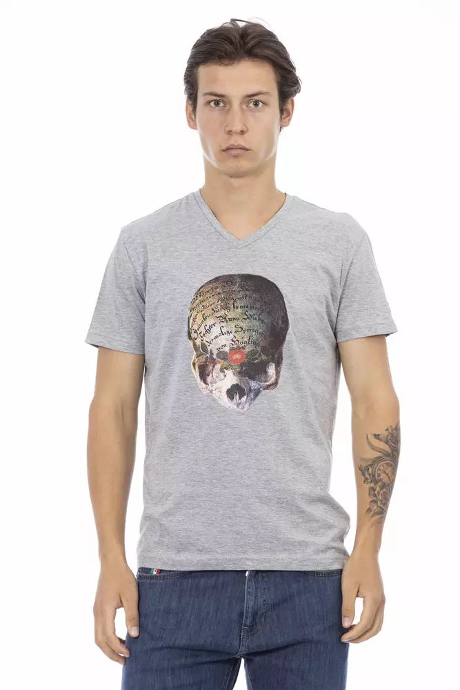 Skull-Grafik V-Ausschnitt T-Shirt Image