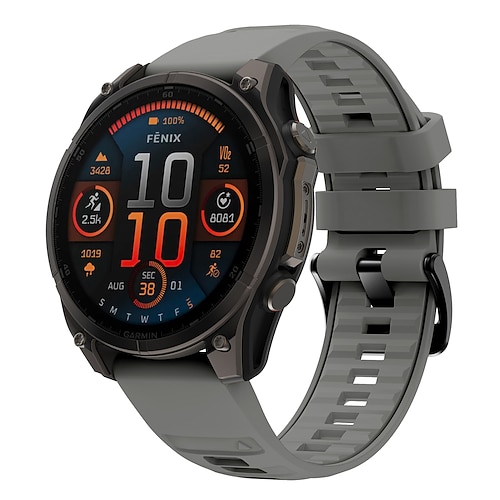 Quickfit 22 mm/26 mm Silikon-Smartwatch-Armband für Garmin Fenix 7x/7 Solar/6x/6 Pro/5/5x Plus/3/3hr/Epix Image