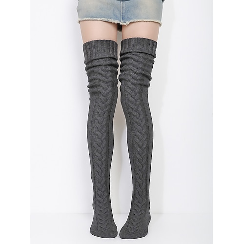 Damen-Overknee-Socken aus Acrylstrick – weich, warm, perfekt für Weihnachten, in verschiedenen Größen erhältlich Image