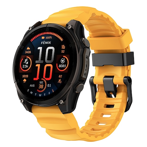 Quickfit 22 mm/26 mm Silikon-Smartwatch-Armband für Garmin Fenix 7x/7 Solar/6x/6 Pro/5/5x Plus/3/3hr/Epix Image