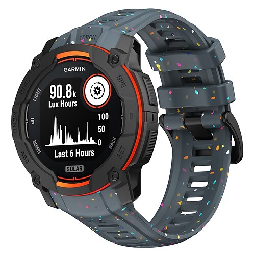 Uhrenarmband für Garmin Instinkt 3 Silikon Ersatz Gurt Verstellbar Sportarmband Moderne Schnalle Blumen bedruckt Armband Image