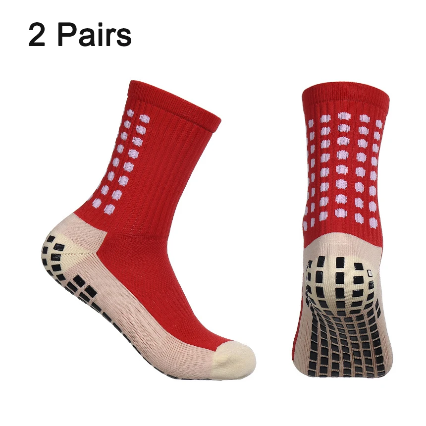 2 paia di calzini da calcio da uomo Calzini da calcio adesivi da donna per uomo adulto Calzini sportivi da uomo Calzini in silicone antiscivolo