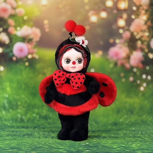 Bezaubernde Schmetterlingsfee-Puppe Plüsch Sammlerpuppe mit Flügeln Antennen Fantasiefigur zur Ausstellung Weihnachtsgeschenk Image