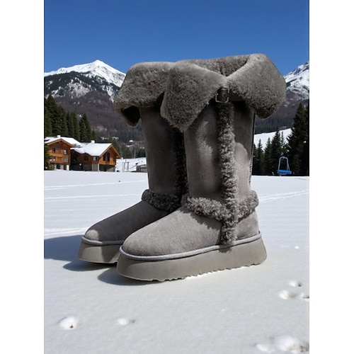 Damen-Winterstiefel mit Kunstfellfutter und Schnallendetail – warm, rutschfest, lässiger Stil für verschneite Tage Outdoor-Abenteuer Image